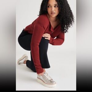 Dolce Vita Twain Silver Crackled Leather Platform Sneakers, Size 7.5